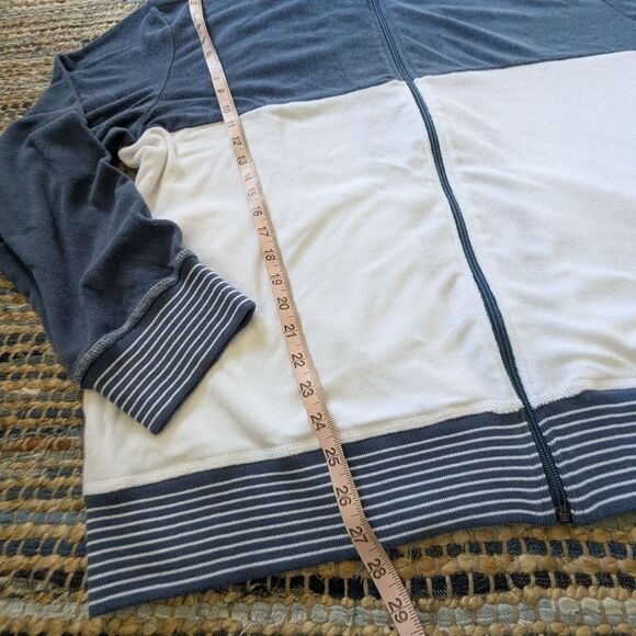 Bullock & Jones XL Zip Up Sweatshirt Blue White Colorblock L/S Full Zip Jacket - Picture 3 of 7